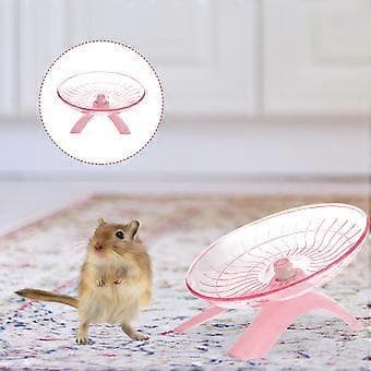 Icke-springande skiva för hamstrar, igelkottar, små husdjur, träningshjul (Rosa)