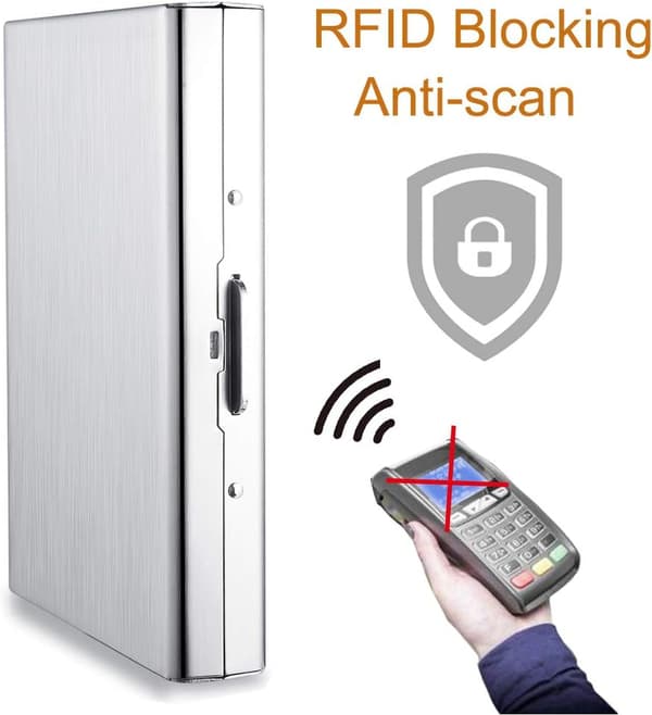 2 kpl RFID-luottokorttipidike, metallinen luottokorttilompakko