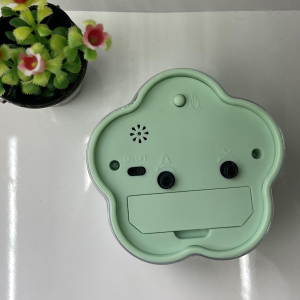 Söt Väckarklocka Blomform Tyst Lågt Ljud Transparent Liten Väckarklocka för Vardagsrum Sovrum Sängbord Skrivbord Gul