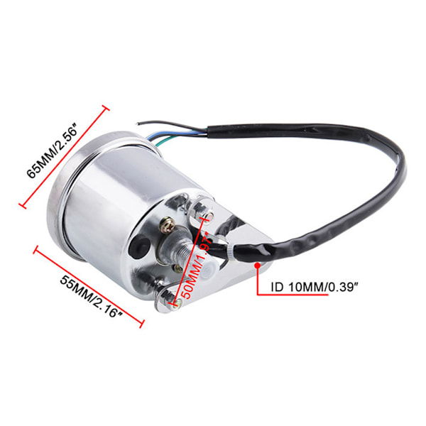 Universal Motorcykel Digital Speedometer Retro LED LCD Indikator Scooter ATV Måler