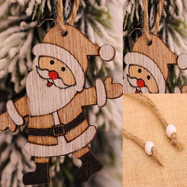 Julgransdekorationer i trä, hängande prydnader