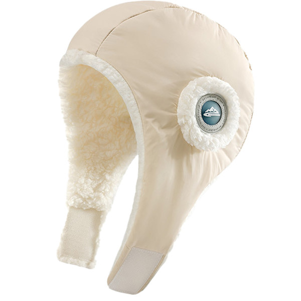 Dam Varm Öronlapps Vintermössa Utomhus Vintermössa Beige