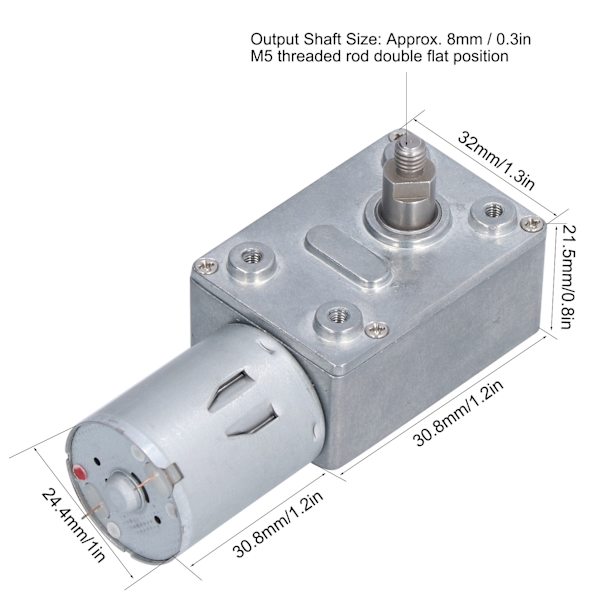 Madon Gear Moottori Turbovaihteinen Täysmetalli Itselukkiutuva Reduktiovaihteisto JGY‑370 DC24V66RPM