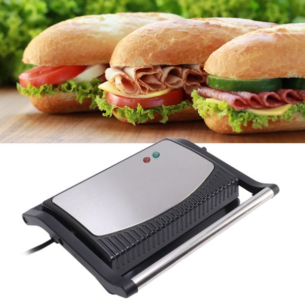 Panini Presse Grill Pindebevis Dobbeltsidet Multifunktionel Elektrisk Indendørs Grill til Sandwich Steak EU Stik 220V