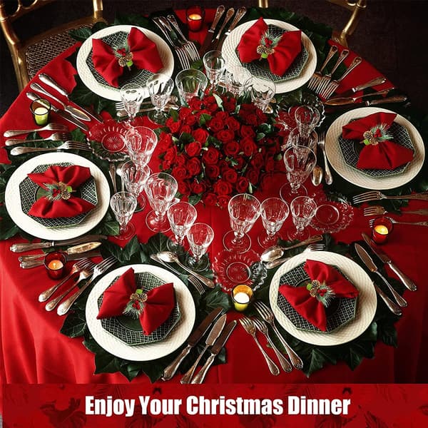 Julservettringar, servettringar för jul, tacksägelse och födelsedagsfester (Söt stil, trä)