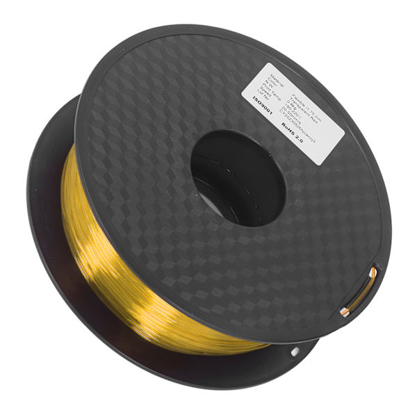 TPU Filament 1,75 mm 1KG Bundt Clog Free Fleksibel til FDM 3D Printer Forbrugsvarer Klar Gul