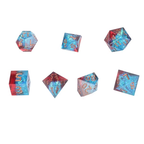 Dungeons and Dragons Terning Sett, Polyhedrisk Terning Sett med Resin Materiale, Håndlagde Skarpe Kant Terninger for Rollespill, Lettleste Tall