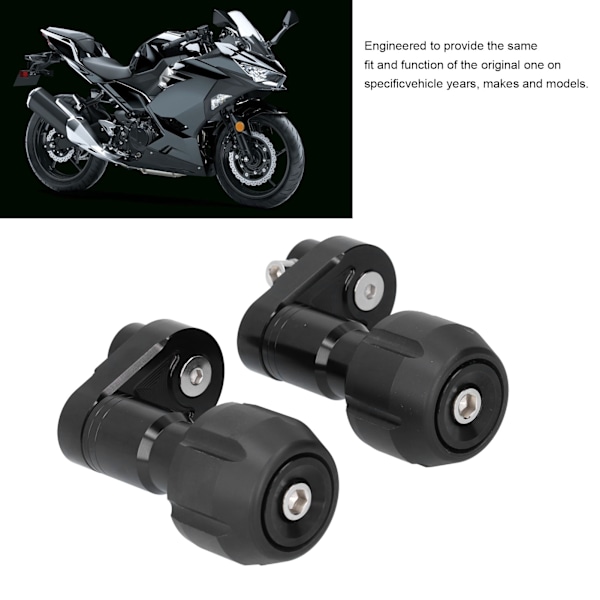2 st Motorcykelskydd Anti-Fall Skydd Svart Passar för Kawasaki Ninja 400 Z400 20182020