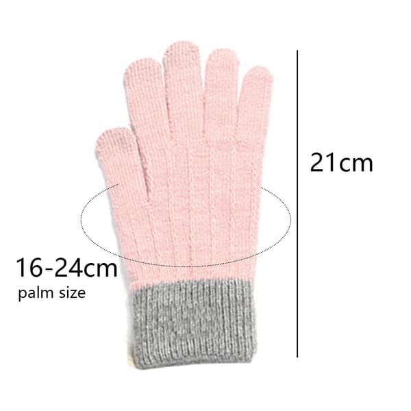 Varma pekskärmshandskar för vintern, termiska handskar med fleecefoder, vindtäta handskar, utomhuspresent pink