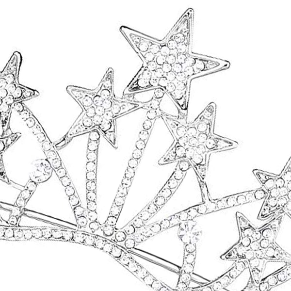 Star Pandebånd Crown, Pandebånd Crystal Rhinestone Hår Smykker Bri