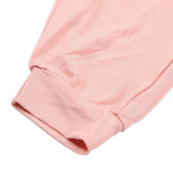 Dam 2-delat Set Kortärmad Skjorta Dragsko Långbyxor Enfärgad Casual Fritidsset Rosa M