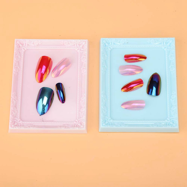 2 st Nail Art Displaybräda Hållare Färgkort Visningsram Hylla Manikyrverktyg