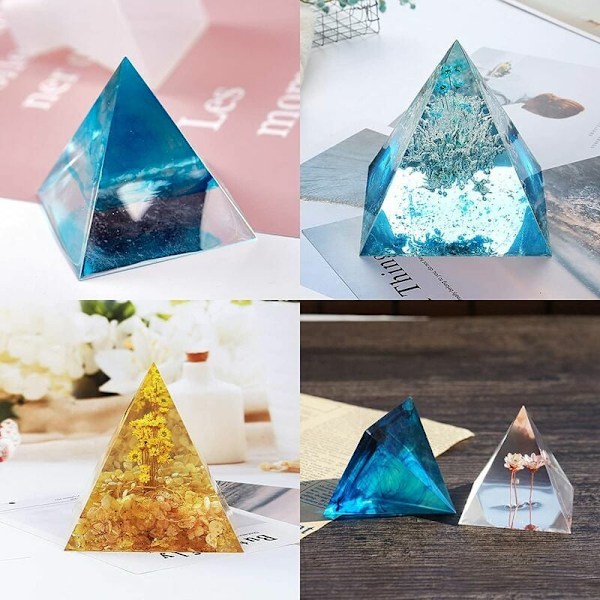 Silikonpyramidformar för smyckestillverkning, hantverksverktyg idealiska för DIY-pyramidprojekt, återanvändbara högkvalitativa transparenta silikonpyramidformar med