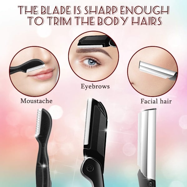 Eyebrow Razor, 11 i 1 Eyebrow Kit, Multipurpose Exfoliating Tool Face Razor för kvinnor, inklusive ansiktstrimmerrakapparat, ögonbrynsborste, sax,