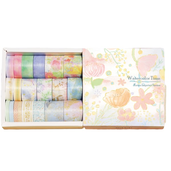 Dekorativ konst Washi Tape Set, Transparenta självhäftande papper Silverfolie Maskeringstejp för konst DIY hantverk, Journaltillbehör, Planerare Scrapbook,