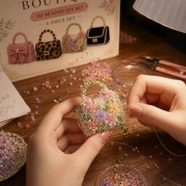 3D Perle Håndtaske DIY Kit, Elegant Håndlavet DIY Dyre Perlesæt