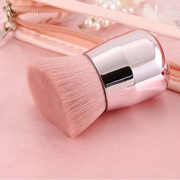 Svampformad Design, Gradient Rosa Dammvippa För Multifunktionellt Sminkverktyg Som Fungerar Som En Mjuk Kabukiborste Och Kosmetisk Dammuppsamlare, Komplett Med