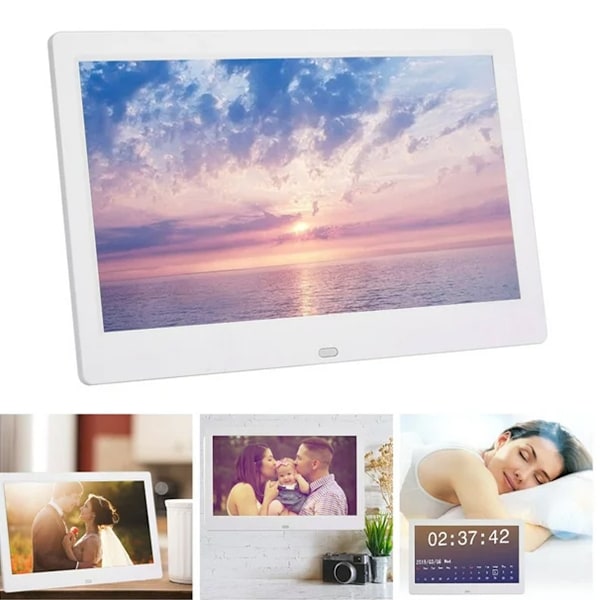 Digital fotoram med enkel installation och användning, elegant modern design för alla inredningar, änd-till-änd-kryptering säkerställer säker fotodelning, 10,1 tums HD-pekskärm
