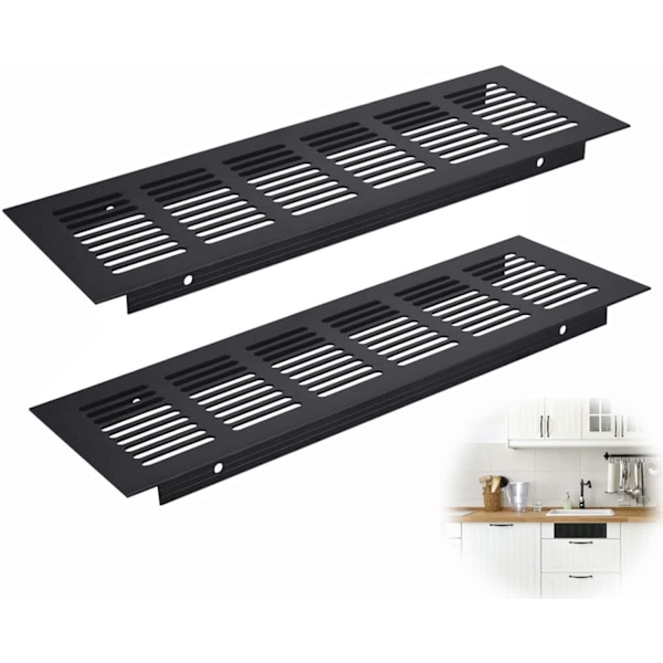 Louvre Ventilationsgaller, Värmeisolerande Aluminiumlegering Mesh Luftventilationsgaller, för Skåp Diskbänkar Köksluckor Vitrinskåp Datorer