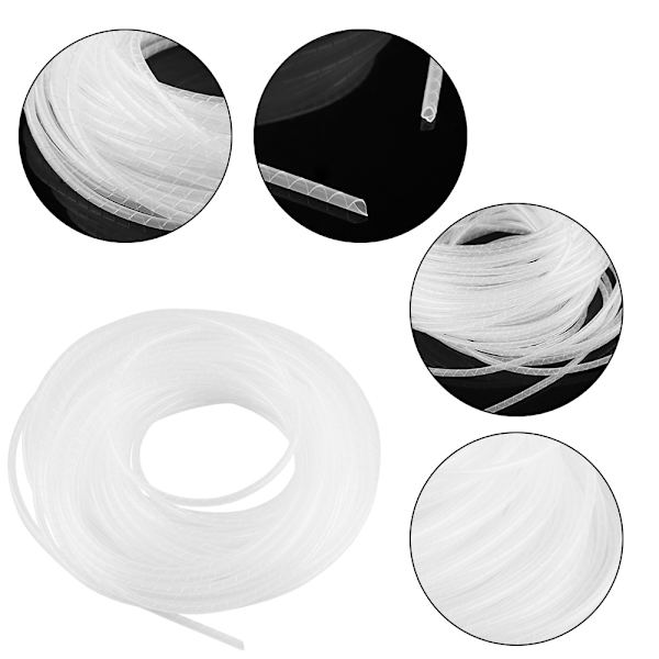 Vit Flexibel Spiral Kabelomslag Trådbindningsorganisatör Hemmakontor Sladdfodral Hylsa (8mm)