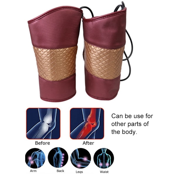 110-240V Elektrisk Uppvärmd Knäskydd Infraröd Vibrationshållare Massagebehandling Benmassager EU