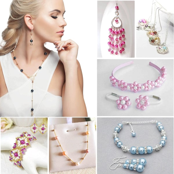 Gradient Imitation Pearl Beads Gemstone Round Pärlor för smycken