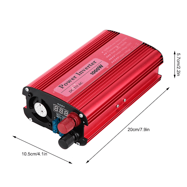 1000W Solcells-inverter 12V 24V Konverterar 220V Modifierad Bilkonverterare (24V till 220V)