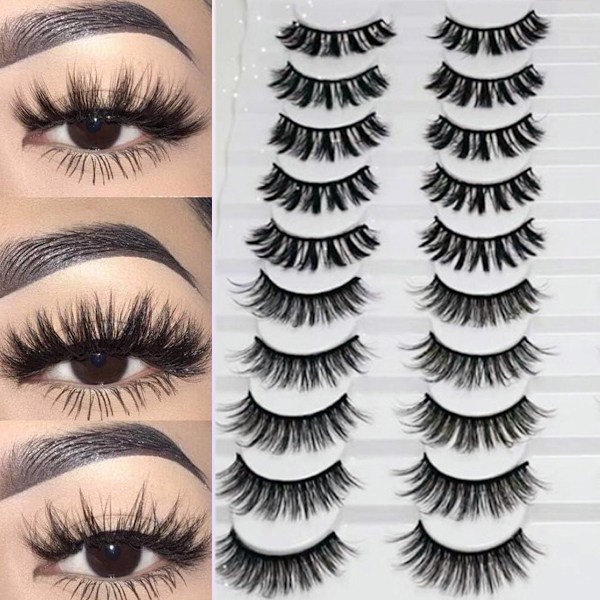Naturlig Faux Mink: Återanvändbara Ögonfransar, Mjuk Syntetisk Fiber, Fluffiga Minkfransar, 8D Volym För Dramatisk Look, Osynlig Tejp 3D Design För Livfull Look