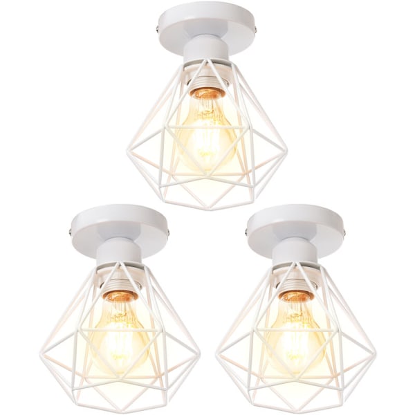 Industriell Belysning för Vardagsrum, Bur Lampskärm Tråd Metall Lampskydd Diamantdesign, Uppgradera Ditt Hem Med Vintage Dekor DIY-Lampa