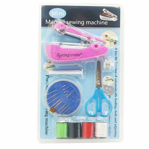 Sömnadsmaskin - Mini Bärbar Sömnadsverktyg, Handhållen & Resa Snabba Reparationer Sömnadsmaskiner för Tyger, Kläder purple