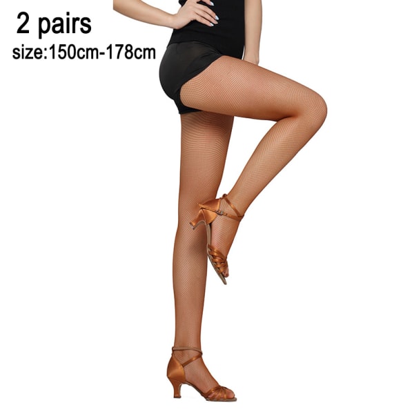 2 par nettstrømpebukser for kvinner Mesh latinske sokker Strømpebukse