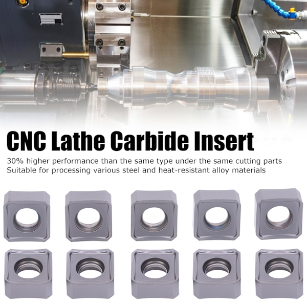 10 stk CNC Drejebænk Vendbare Indsæt Solid Carbide Blad Skæring SNMX1205ANN F57 LF6018