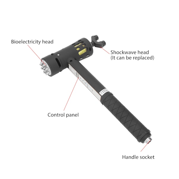 Shockwave Terapi Maskine 9 Gear 3 Arbejdstilstande Muskelafslapning Massager Shockwave Maskine Sort 100‑240V AU Stik