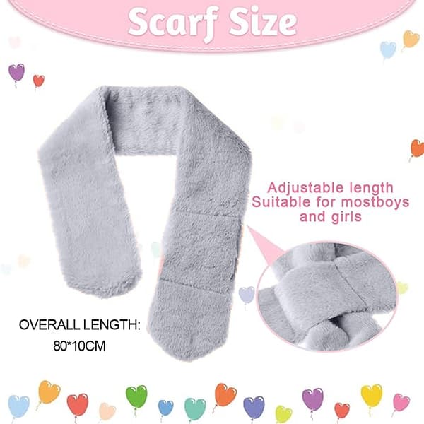 Fleece Skjerf for Gutter og Jenter Varmt Vinter Høst Barn Krage Skjerf Halsvarmer Barneskjerf Solid gray