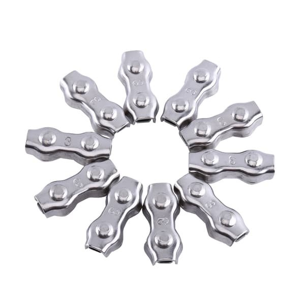 10 stk. M3 Duplex Clips Rustfrit Stål Wire Kabel Reb Grips Klemmer Caliper