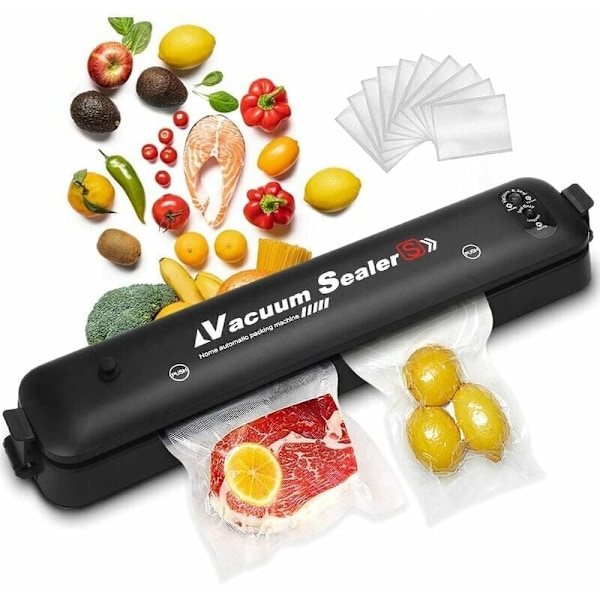 Vakuumförpackare för Hemmet, Sous Vide-vänlig med Automatisk Påsedetektering, Lätt att Använda för Snabb Användning, Inkluderar 10 Vakuumförpackningspåsar