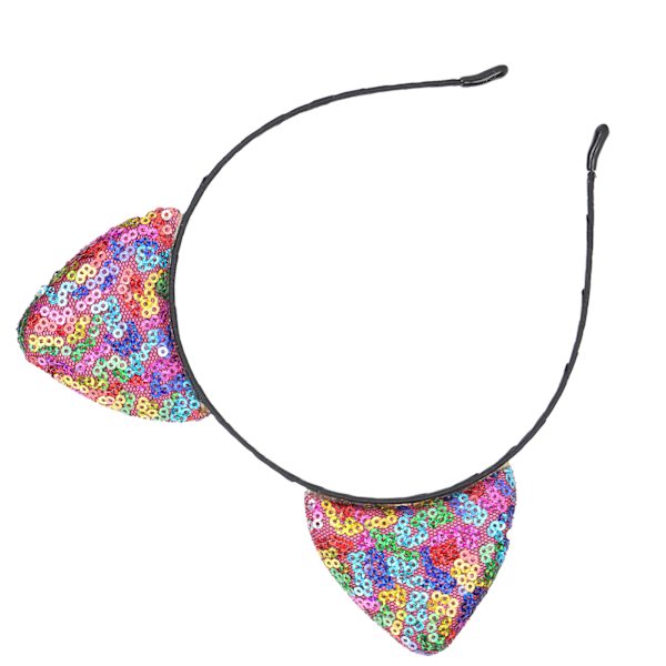 Kattöron Hårband med Vändbara Paljetter, Glitter Glänsande Kitty Säkerställer Mångsidighet & Halkfritt för Daglig Användning, Elasticitet Passar De Flesta Huvuden för Komfort