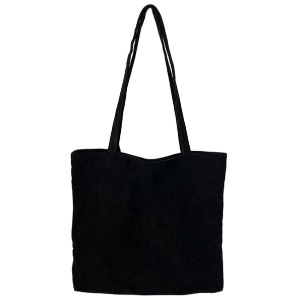 Kvinners Cord Bag Stor Skulder Bag med Glidelås Lommer Cord Shopper Kvinners Cord Bag Kvinners Skulder Bag for Arbeidskontor Reise Shopping Skole