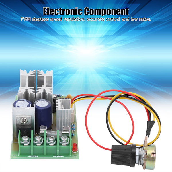 Motorhastighetsstyrningsmodul DC12V24V36V48V Hög Effekt Drivkort PWM 20A DC10-60V