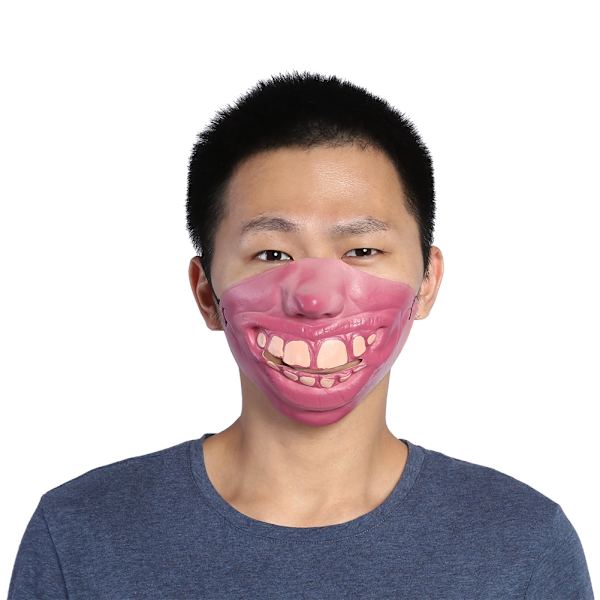 Halvmask Rolig Läskig Andningsbar Latex Masker Maskerad Halloweenfest Spöke Rekvisita #Tänder