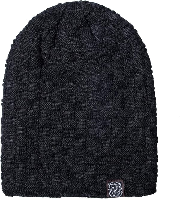 Strikket hat til mænd Chalier vinterhat varm vinter beanie med f