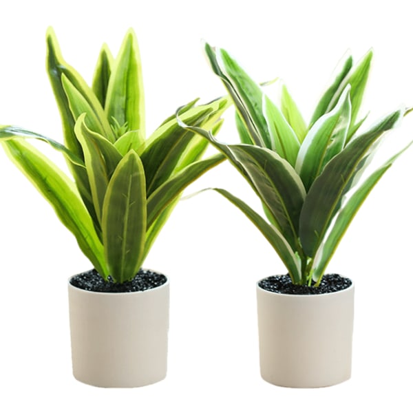 2 stk falske blade simulering grøn plante potte kreativt interiør