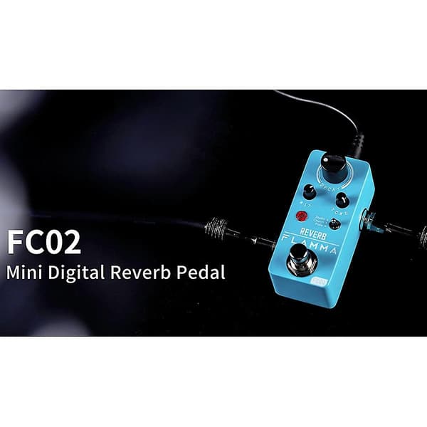 Gitarpedal Reverb Effekter, True Bypass Digital Gitarpedal med 3 Reverb Effekter, Liten og Kompakt Design for Bærbar Aluminium-Legering Klassisk