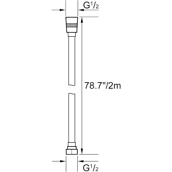 Temperaturbeständig Duschslang, Högkvalitativ PVC med A-klassig Smidd Mässingskoppling för Multifunktionell Användning, Elegant Kromfinish (2M)