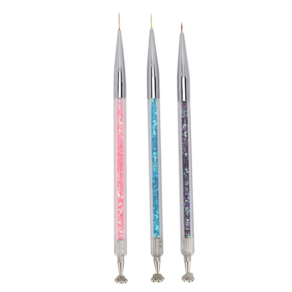 3 stk Dobbelt Hoved Neglekunst Tegnepen Gradient Effekt Neglemaling Foring Pen3stk