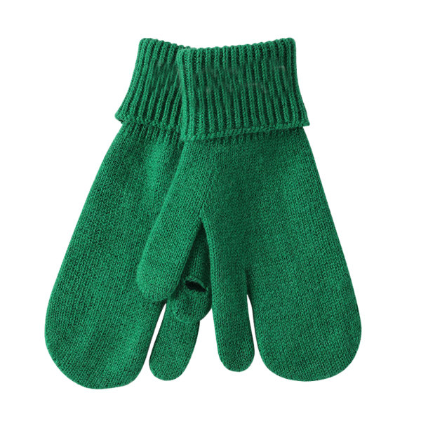 Vinterhandskar Dam , Varm Ull Stickad Fingerless Alla green