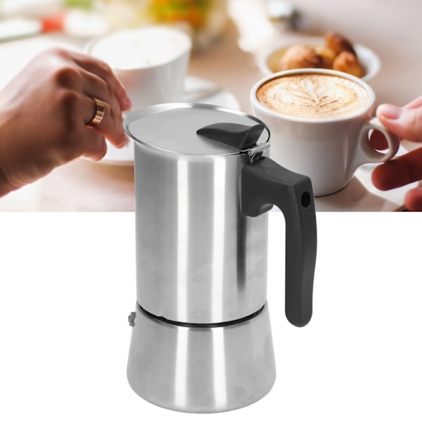 Moka Pot Espresso Maker Hustandshold Rustfrit Stål Mocha Kaffe Siphon Håndkaffemaskine