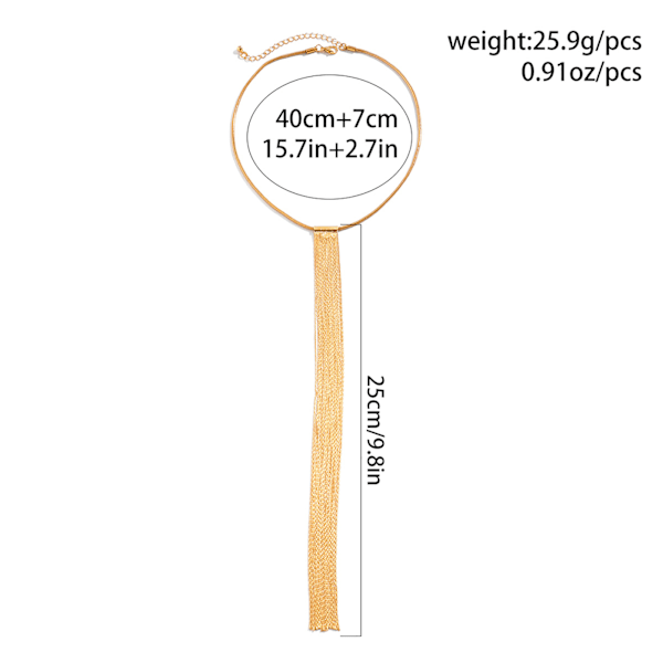 Dam Tofs Hänge Halsband Mode Elegant Koppar Geometrisk Flätad Kedja Halsband Smycken Gåva 09 Halsband Guld 5607 One Size Fits All