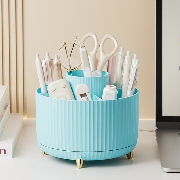 Skrivebords Kosmetik Organizer, Papirvarer Holder - Blå Blue