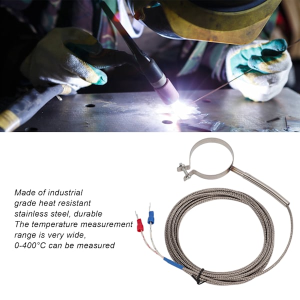 Termoelementsgäng Hög Känslighet Brett Mätintervall 0‑400°C Flera Storlekar Temperaturregulator Sonda för Industri 3 Meter